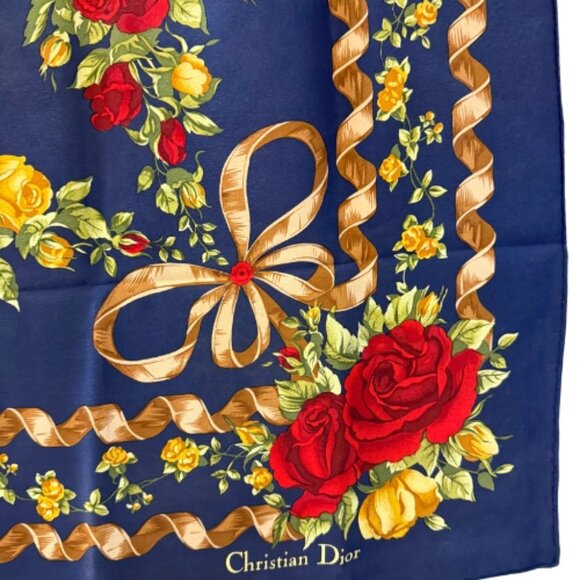 Christian Dior Rose Silk Scarf - Picture 2 of 3